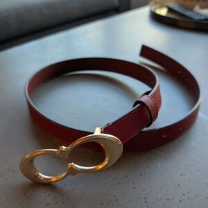 Coach Signature Buckle Belt Red